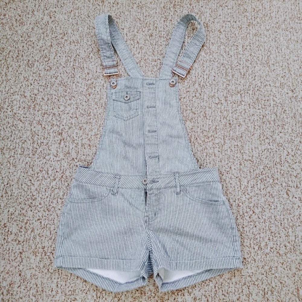 Striped Overall Shorts